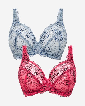 Pretty Secrets 2 Pack Ella Lace Full Cup Wired Bras B-J