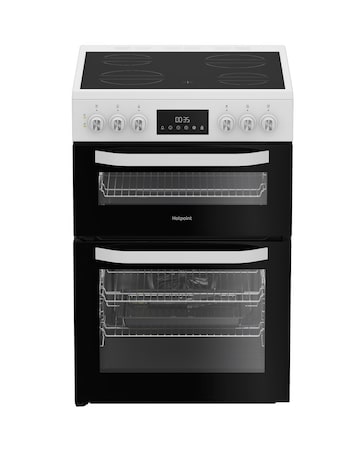 Hotpoint HDE6VDW 60cm Electric Double Cooker with Multiflow - White