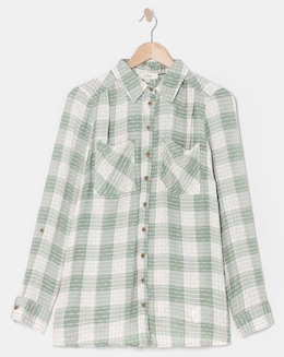 Julipa Embroidered Check Longline Shirt