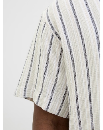 Jack & Jones Coba Stripe Resort Shirt - Natural