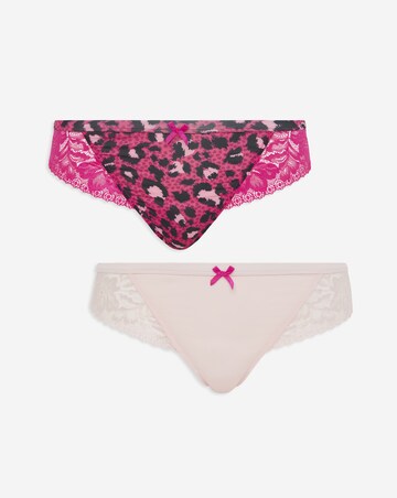 2 Pack Animal Print Lace Brazilians
