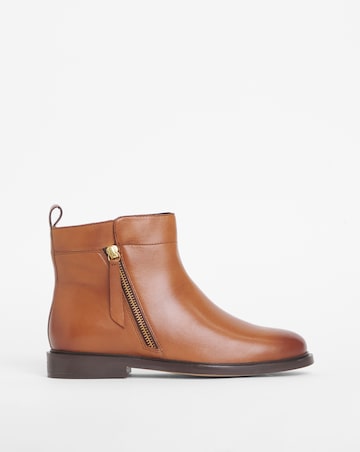 Camden Leather Side Zip Ankle Boots - Extra Wide Fit (EEE)