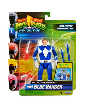 Mighty Morphin Power Rangers Auto Morphin Blue Ranger Figure