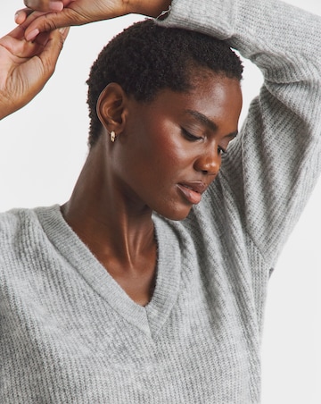 Grey Colourblock V Neck Tunic