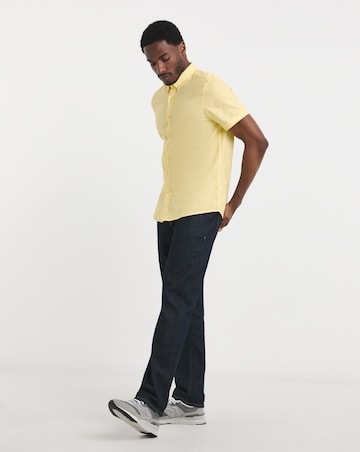 Short Sleeve Yellow Oxford Shirt Regular