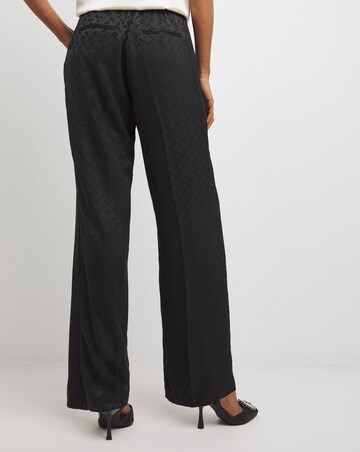 Satin Jacquard Wide Leg Trouser