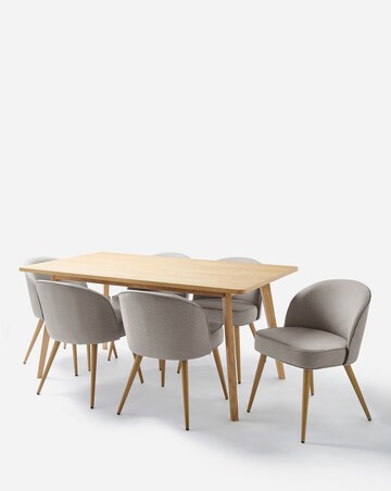 Oslo Dining Table with 6 Emilie Fabric Chairs