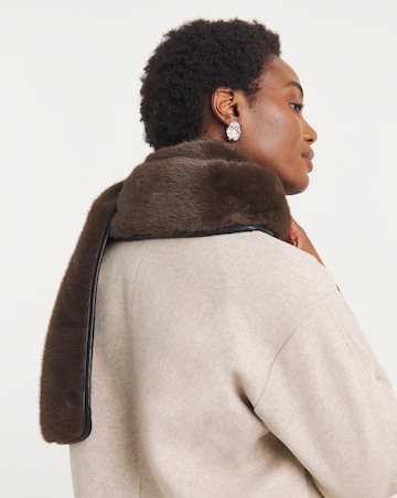 Faux Fur PU Trim Scarf