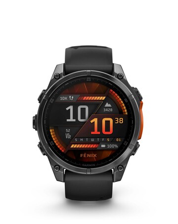 Garmin Fenix 8 47mm Amoled Smart Watch - Slate Grey with Black Silicone Band