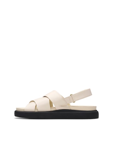 Clarks Cream Aristella Sun Leather Sandal Standard Fit