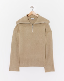 Zip Detail Stepped Hem Tunic