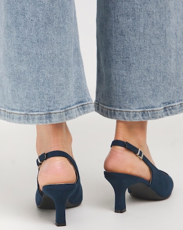 Marina Flexi Sole Kitten Heel Slingback - Wide Fit (E)