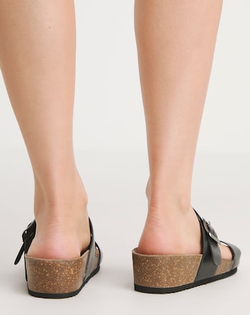 Lima Leather Buckle Footbed Mule Wide E Fit
