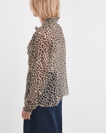 Ruffle Crinkle Chiffon Blouse
