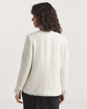 Collarless Boucle Blazer