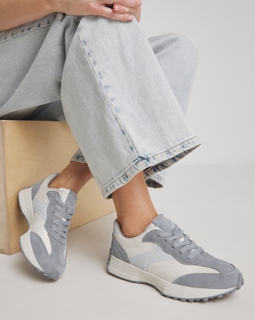 Akira Suede Retro Runner Trainer - Wide Fit (E)