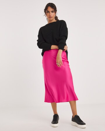 Pink Satin Slip Skirt
