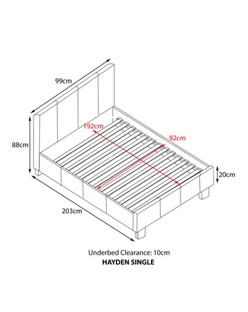 Hayden Faux Leather Bed Frame with 3 Layer Memory Foam Hybrid Mattress