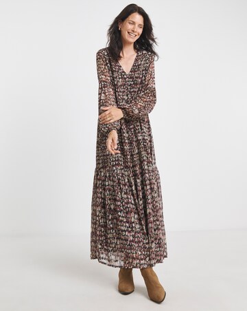 Tie Neck Georgette Maxi Dress