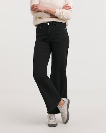 Washed Black Wide Leg Jeans