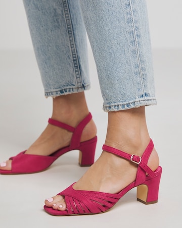 Gloria Strap Detail Low Heel Sandal - Extra Wide Fit (EEE)