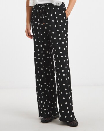 Crinkle Jersey Wide Leg Pull On Trouser