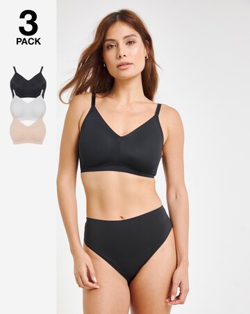 Pretty Secrets (3 Pack) New Claire Micro Moulded Full Cup Non Wired Bras (B-E)
