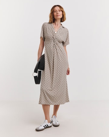 Short Sleeve Twist Front Dress