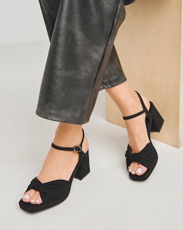 Cerise Twist Upper Platform Sandal - Wide Fit (E)