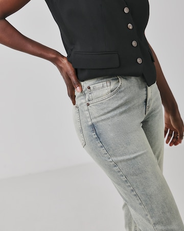 Vintage Wash Straight Leg Jeans