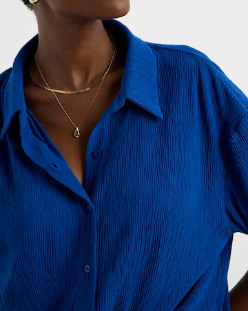 Blue Fine Plisse Soft Shirt