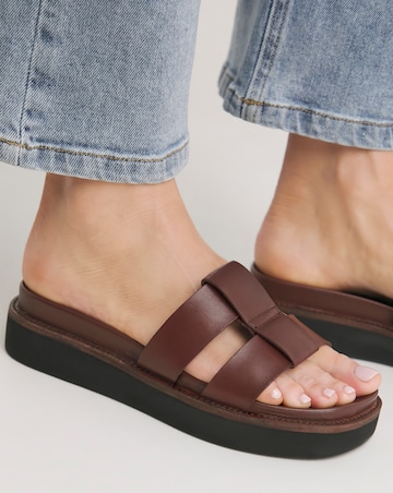Rosalind Leather Twin Strap Mule Extra Wide EEE Fit