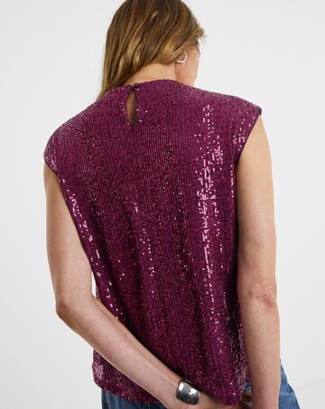 Sequin Cap Sleeve Vest
