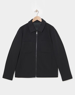 Tailored Twill Zip Harrington Jacket
