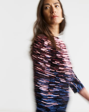Ombre Sequin Shift Dress