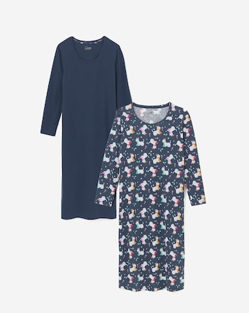 Pretty Secrets (2 Pack) Christmas Scottie Dog Value Midi Nighties