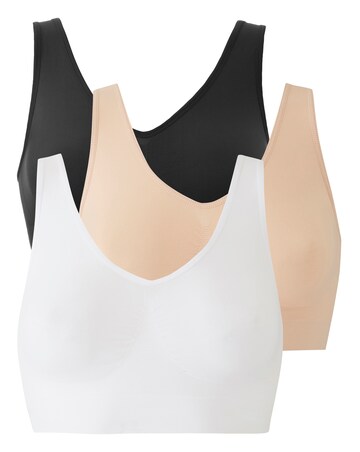 Pretty Secrets (3 Pack) Comfort Tops (Fits A-D) Black/White/Blush