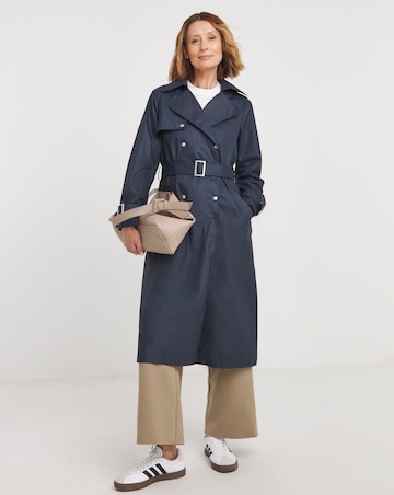 Navy Coated Trench Coat