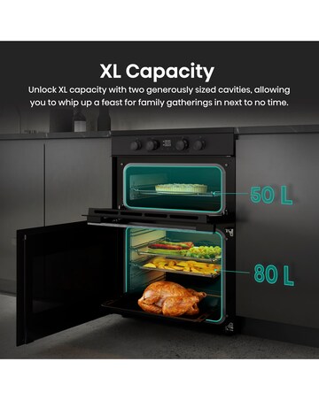 Hisense HDCEIT6C20B 60cm Induction Double Cooker - Black