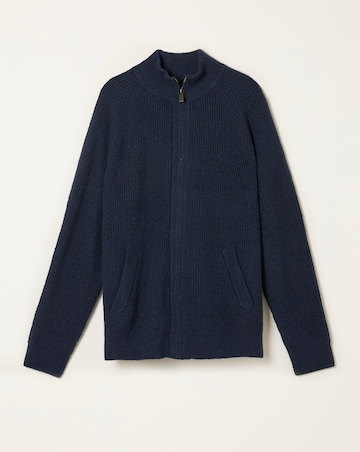 FatFace Harwick Zip Through Jumper (Regular & Tall) - Navy