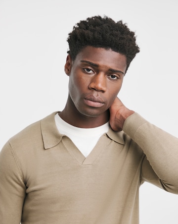 Stone Revere Collar Long Sleeve Polo