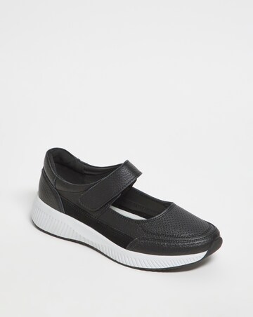 Juniper Leather Touch and Close Bar Shoe Wide E Fit
