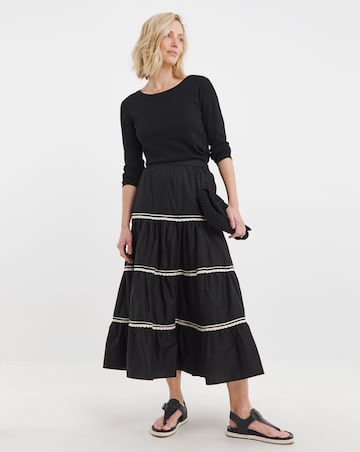 Black Tiered Maxi Skirt