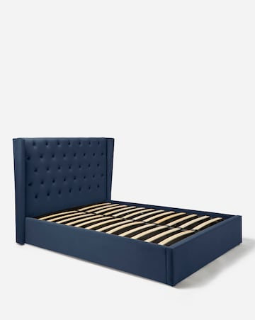 Allegra Winged Velvet Ottoman Bedframe