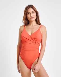 Simply Be Medium Tummy Control Swimsuit Coral