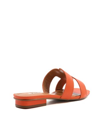 Dune Loupe Leather Slider Sandal Wide E Fit