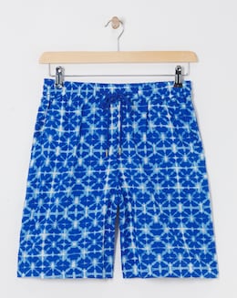 Blue Print Pull On Knee Length Shorts