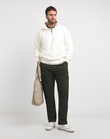 1/4 Zip Relaxed Fit Funnel Neck Sweat
