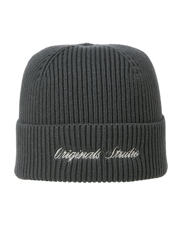 Jack & Jones Norrebro Embroidered Beanie - Grey