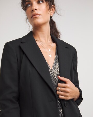 Black Relaxed Twill Blazer